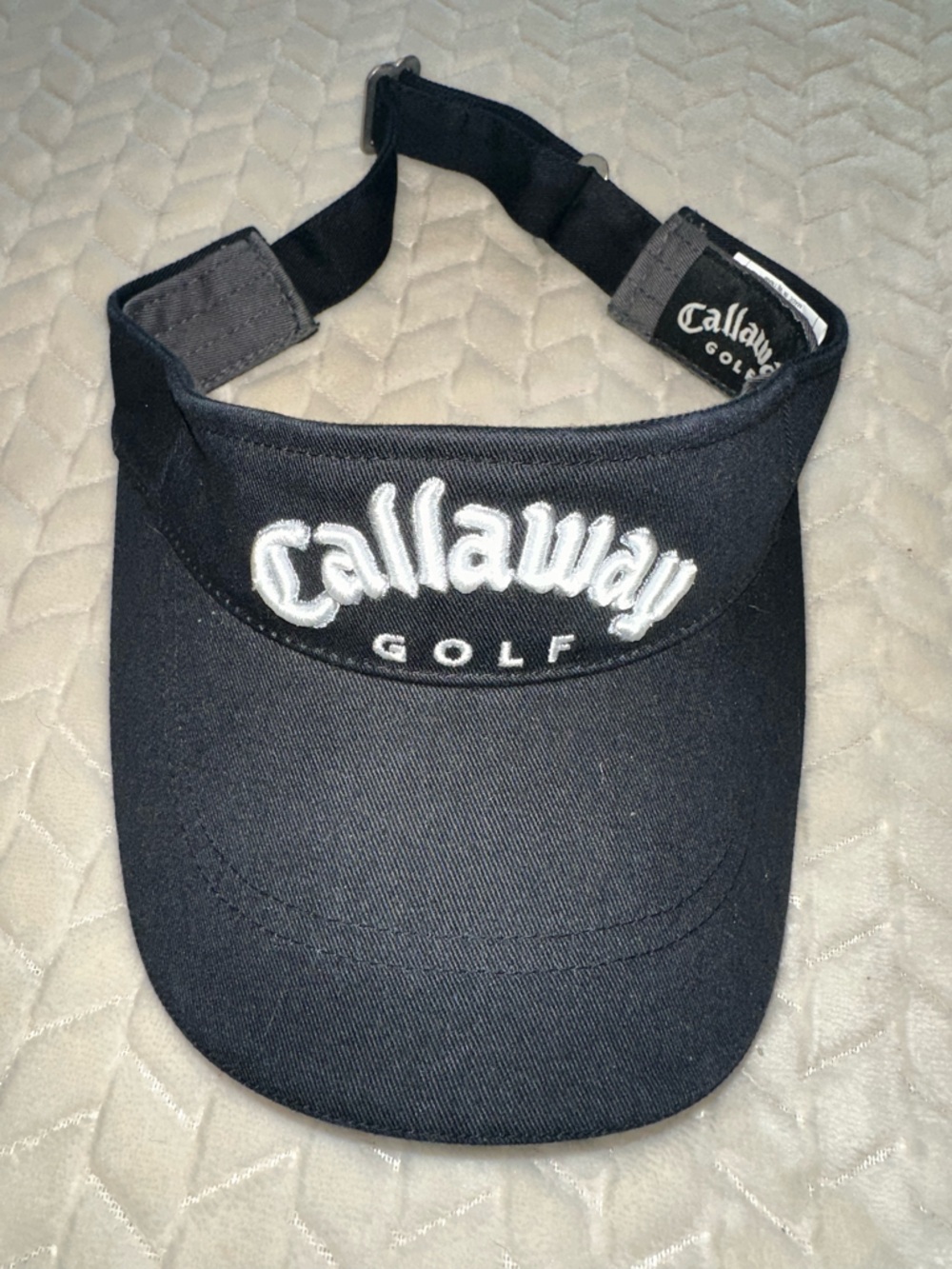 Callaway Golf Visor One Size Adjustable Black White Letters